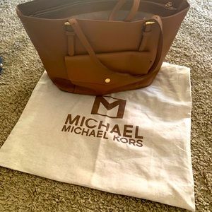 Michael Kors tan purse with dust cover